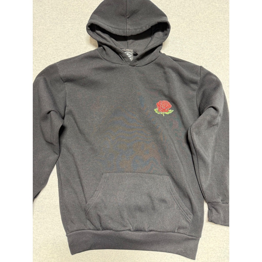 Original‎ Deluxe Supply Mens Black Blessed Rose Graphic Hoodie Sweatshirt Medium